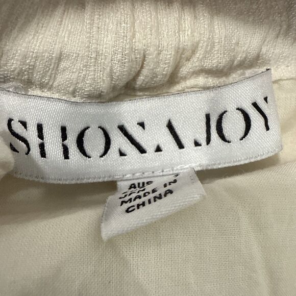 Shona Joy Skirt Womens 4 Ivory Linen Aria Drawstring Split Minimalist Langenlook - Picture 10 of 13